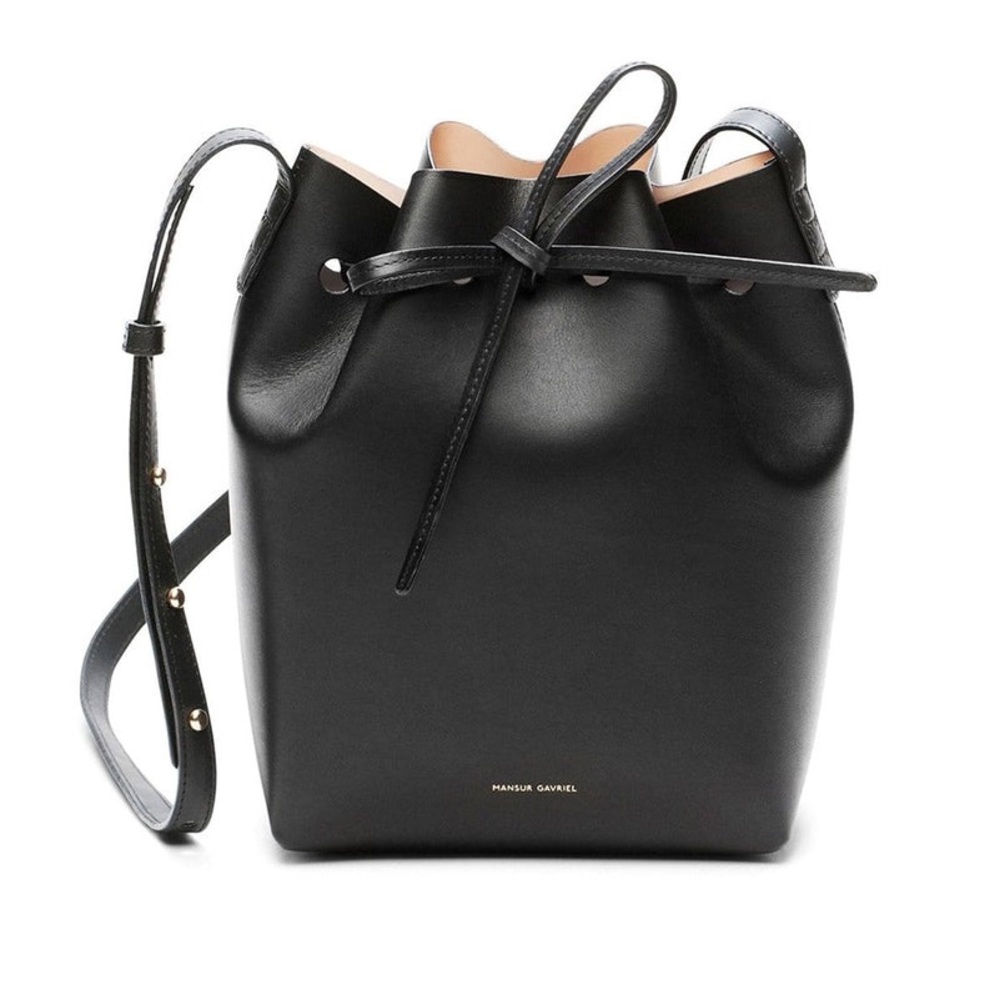 Mansur Gavriel Mini Bucket Bag in Black / Ballerina